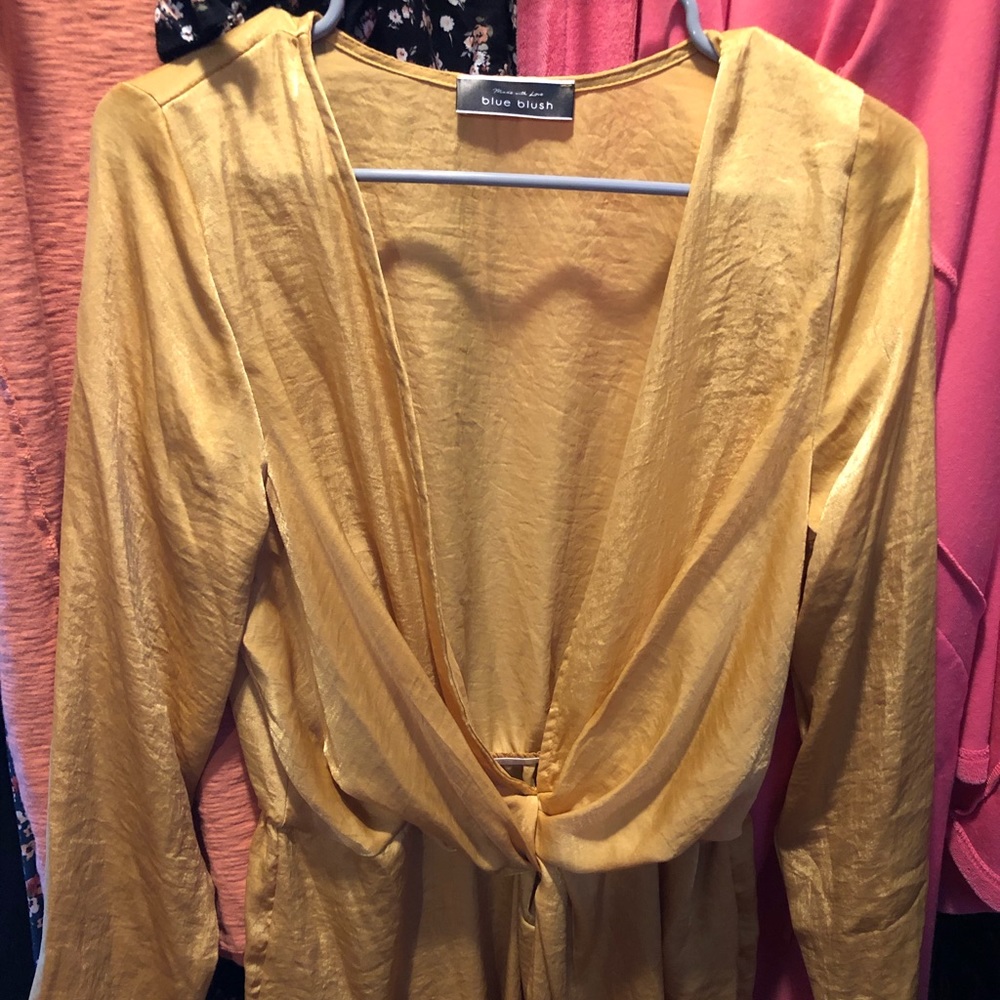 Deep plunge mini dress